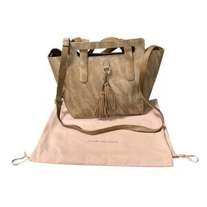 Stuart Weitzman Reptile Embossed Leather Crossbody / Shoulder / Handbag Tassel